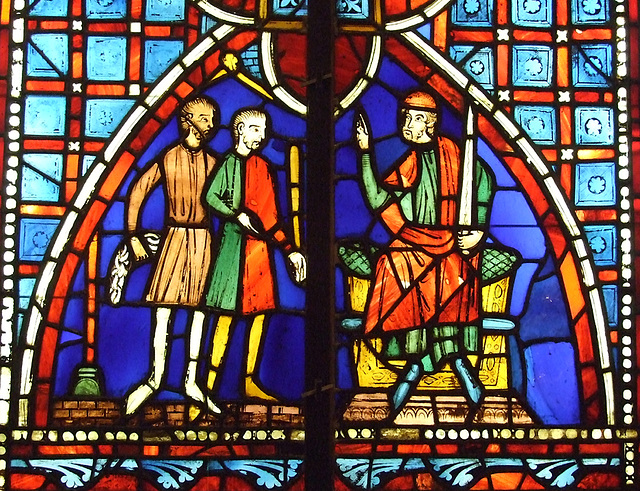 Detail of a Window with Scenes from the Legend of St. Vincent of Saragossa in the Metropolitan Museum of Art, January 2011