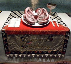 Setting for Susan B. Anthony in the Dinner Party by Judy Chicago in the Brooklyn Museum, August 2007