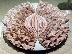 Detail of the Plate for Emily Dickinson in the Dinner Party by Judy Chicago in the Brooklyn Museum, August 2007
