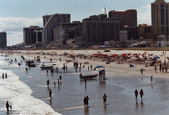 View of the Beach and Boardwalk from the Pier of Caesars' Mall in Atlantic City, Aug. 2006