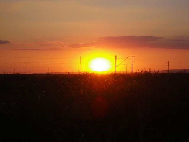 Coucher de soleil sur la Voïvodine.