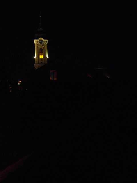 L'église de Zemun vue depuis la fenêtre des toilettes.