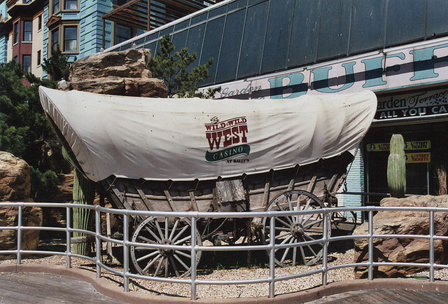 Bally's Wild West Wagon on the Boardwalk in Atlantic City, Aug. 2006