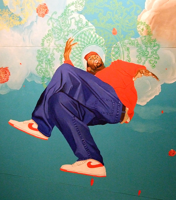 Detail of Go by Kehinde Wiley in the Brooklyn Museum, March 2010