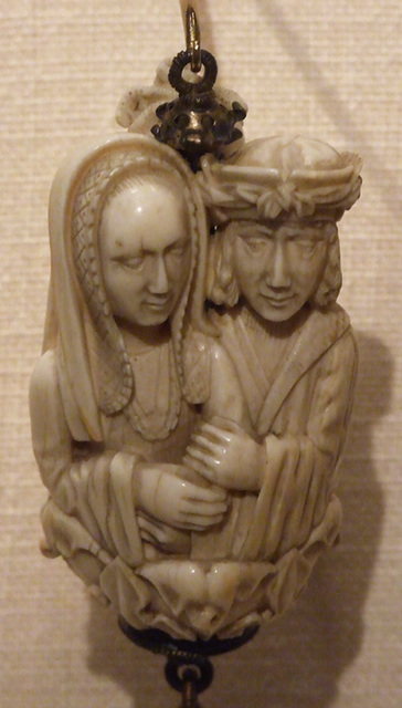 Detail of a Rosary Terminal Bead with Lovers and Death's Head in the Metropolitan Museum of Art, January 2011