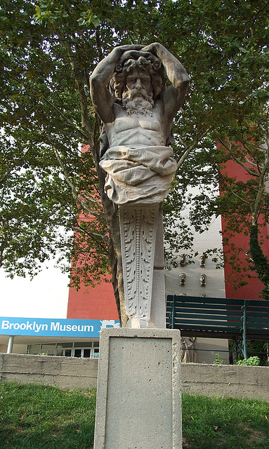 Telamon Architectural Sculptures in the Brooklyn Museum Sculpture Garden, August 2007