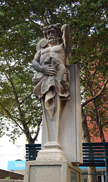 Atlante Figure- Architectural Sculpture in the Brooklyn Museum Sculpture Garden, August 2007
