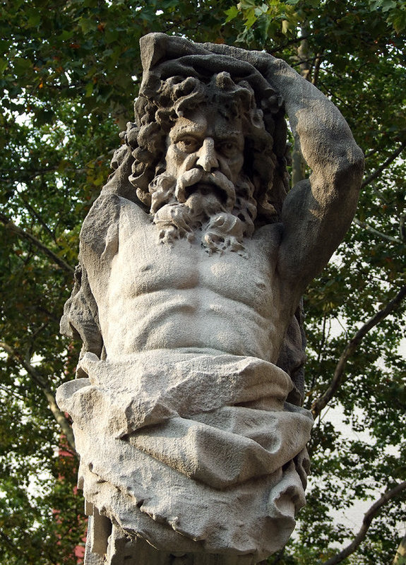 Atlante Figure- Architectural Sculpture in the Brooklyn Museum Sculpture Garden, August 2007