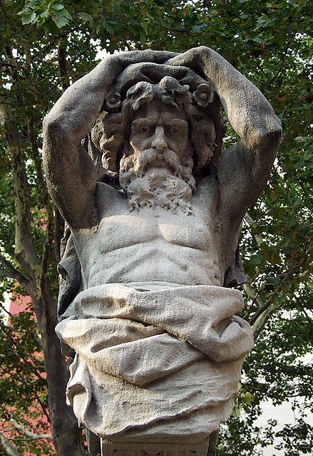 Telamon Architectural Sculptures in the Brooklyn Museum Sculpture Garden, August 2007