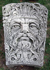 Keystone with Bearded King from  the Lorsch Building in the Brooklyn Museum Sculpture Garden, August 2007
