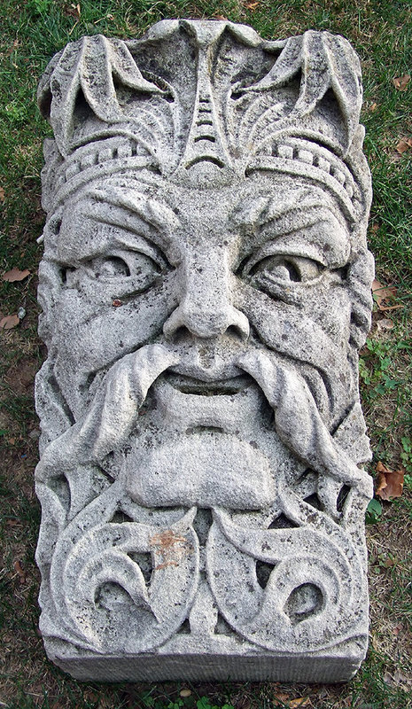 Keystone with Bearded King from  the Lorsch Building in the Brooklyn Museum Sculpture Garden, August 2007