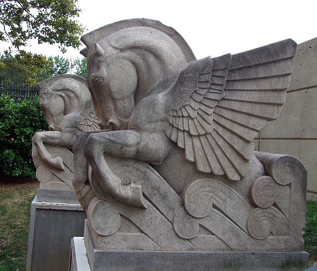 Pegasus Architectural Sculptures in the Brooklyn Museum Sculpture Garden, August 2007