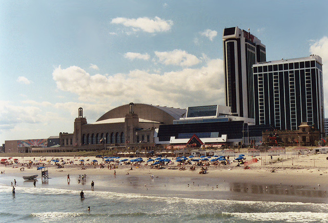 View of the Convention Center and the Trump Hotel from the Caesars Mall Pier in Atlantic City, Aug. 2006