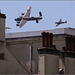 Lancaster and Spitfire flyby