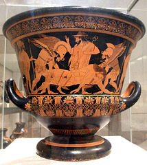 View of the front of the Euphronios Krater in the Metropolitan Museum of Art, Sept. 2007