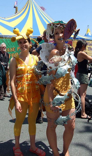 Two Sea Creatures at the Coney Island Mermaid Parade, June 2010