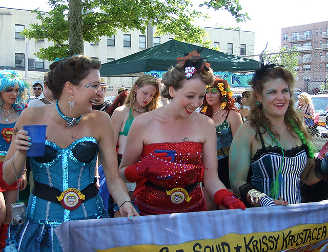 Suzi Squid and Krissy Krustacea at the Coney Island Mermaid Parade, June 2010