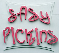 Easy Pickins Sign in Astoria, May 2010