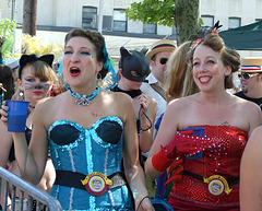 Suzi Squid and Krissy Krustacea at the Coney Island Mermaid Parade, June 2010