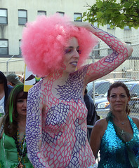 Sea Creature with a Pink Afro at the Coney Island Mermaid Parade, June 2010