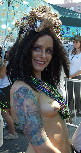 Tattooed Mermaid at the Coney Island Mermaid Parade, June 2010