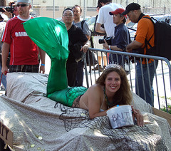 Mermaid on a Float at the Coney Island Mermaid Parade, June 2010