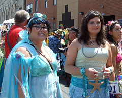 Two Mermaids in Blue at the Coney Island Mermaid Parade, June 2010