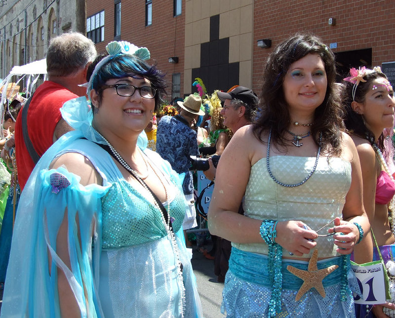 Two Mermaids in Blue at the Coney Island Mermaid Parade, June 2010