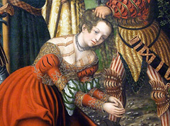 Detail of The Martyrdom of Saint Barbara by Cranach in the Metropolitan Museum of Art, December 2007