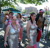 Mermaids in Silver and Pink at the Coney Island Mermaid Parade, June 2010