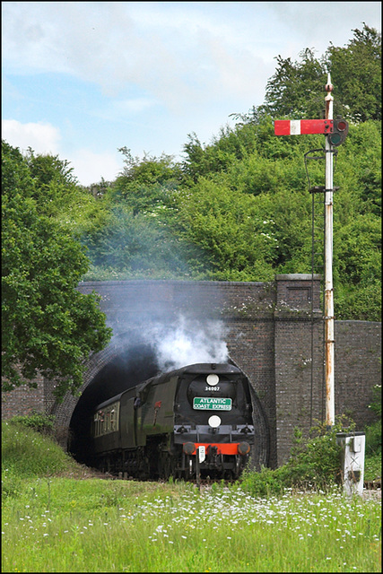 away from the tunnel