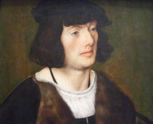 Detail of a Portrait of a Man with a Rosary by Cranach in the Metropolitan Museum of Art, January 2010