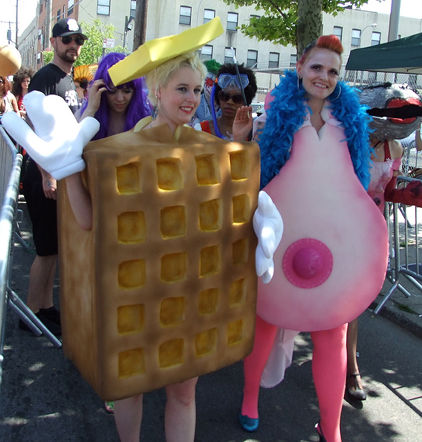 Waffle and Breast at the Coney Island Mermaid Parade, June 2010