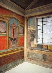 Detail of the Bedroom from the Roman Villa of Villa of P. Fannius Synistor at Boscoreale in the Metropolitan Museum of Art, Sept. 2007