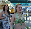 A Mermaid in Green and a Mermaid in Silver at the Coney Island Mermaid Parade, June 2010