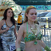 A Mermaid in Green and a Mermaid in Silver at the Coney Island Mermaid Parade, June 2010