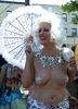 Platinum Blonde Mermaid with a Parasol at the Coney Island Mermaid Parade, June 2010