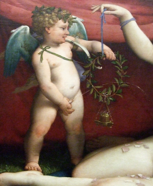 Detail of Venus and Cupid by Lorenzo Lotto in the Metropolitan Museum of Art, Sept. 2007