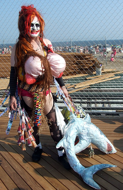 Mermaid on the Boardwalk in Coney Island, June 2010