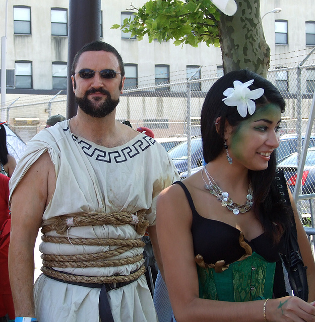 Odysseus and a Mermaid at the Coney Island Mermaid Parade, June 2010