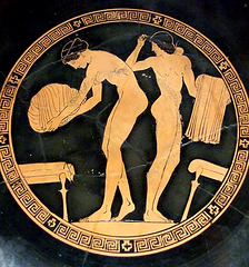 Detail of a Kylix with Two Nude Women in the Tondo in the Metropolitan Museum of Art, Sept. 2007