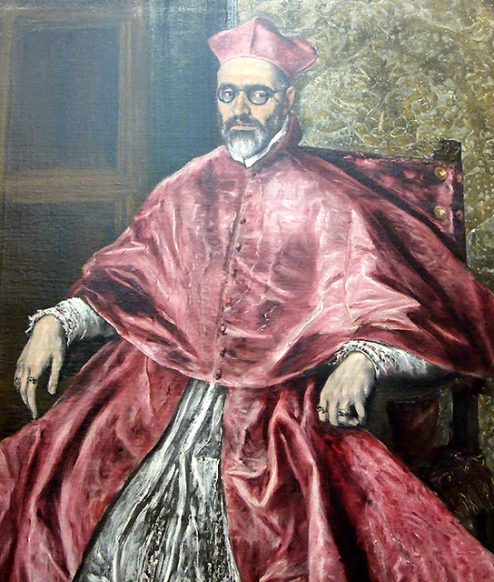 Detail of a Portrait of a Cardinal by El Greco in the Metropolitan Museum of Art, December 2007