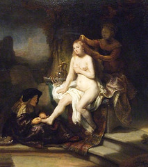 Detail of The Toilet of Bathsheba by Rembrandt in the Metropolitan Museum of Art, December 2010