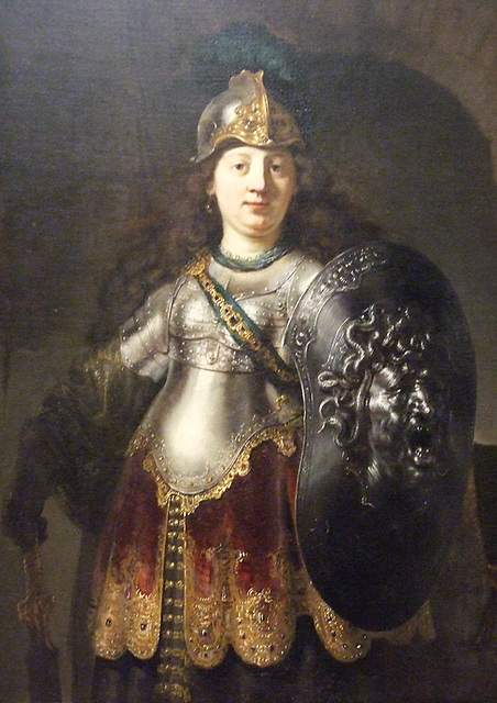 Detail of Bellona by Rembrandt in the Metropolitan Museum of Art, December 2010