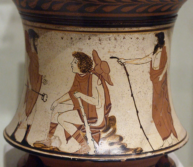 Detail of the Terracotta Pyxis by the Penthesilea Painter in the Metropolitan Museum of Art, July 2007