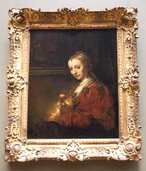 Woman with a Pink by Rembrandt in the Metropolitan Museum of Art, December 2010