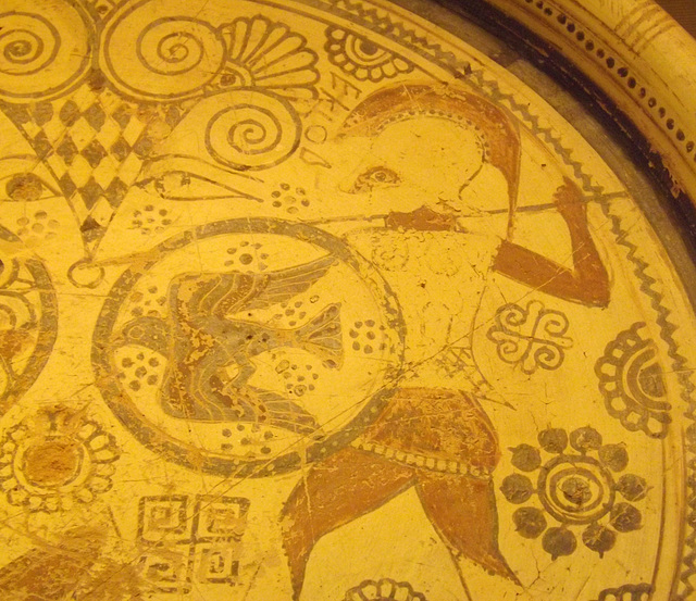 Detail of a Plate with Menelaos and Hektor Fighting over the Body of Euphorbos in the British Museum, May 2014