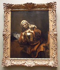 Old Woman Cutting her Nails in Style of Rembrandt in the Metropolitan Museum of Art, March 2011