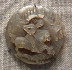Mother-of-Pearl Medallion with St. George and the Dragon in the Metropolitan Museum of Art, February 2010