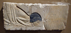 Relief Fragment: Two Bowing Courtiers Behind Nefertiti in the Metropolitan Museum of Art, November 2010
